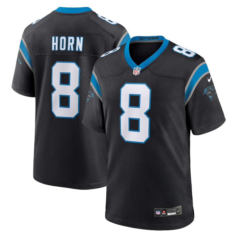 Men Carolina Panthers #8 Jaycee Horn Nike Black Game NFL Jersey